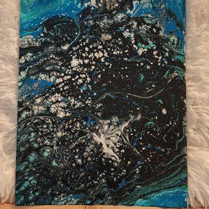 Acrylic Pour Artwork "Dark Night"